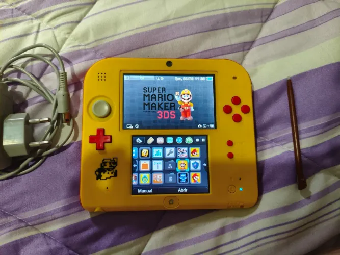 Nintendo 2DS edição Mario Maker d.es.bloqueado