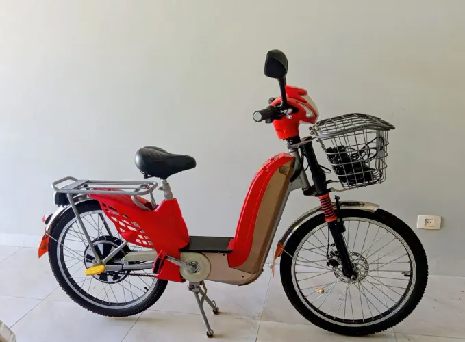 bicicleta elétrica SCOOTER vermelha Souza Motor 350w
