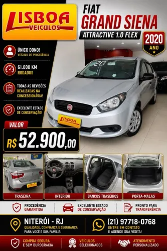 Fiat Grand Siena Attractive 1.0 Flex 8V 4P 2020