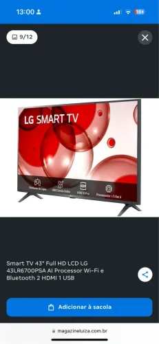 Televisão LG smart tv 43?