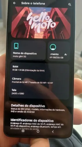 Moto g84 256gb 8+8 ram