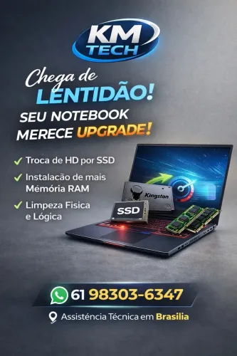 UPGRADE DE NOTEBOOK EM BRASILIA SSD, MEMORIA RAM E LIMPEZA COMPLETA.
