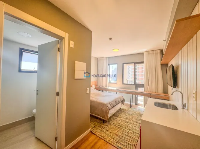 Studio novo para locação|Mobiliado e equipado|Brooklin|próximo Metrô.