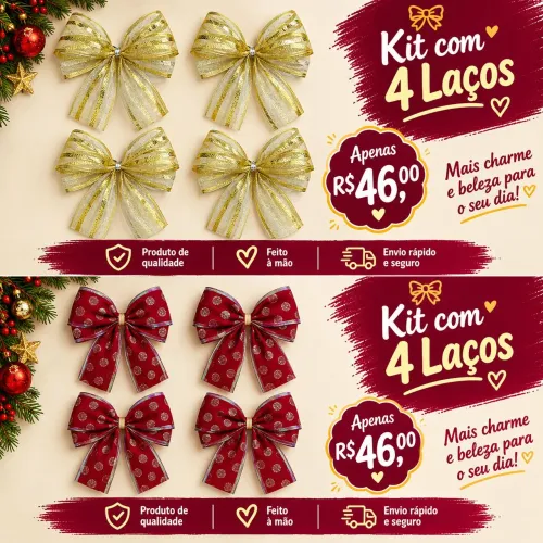 Laços artesanal para árvore de natal (18cm) chamar no chat para mais detalhes. ?