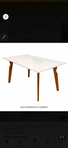 Mesa de jantar tampo de vidro