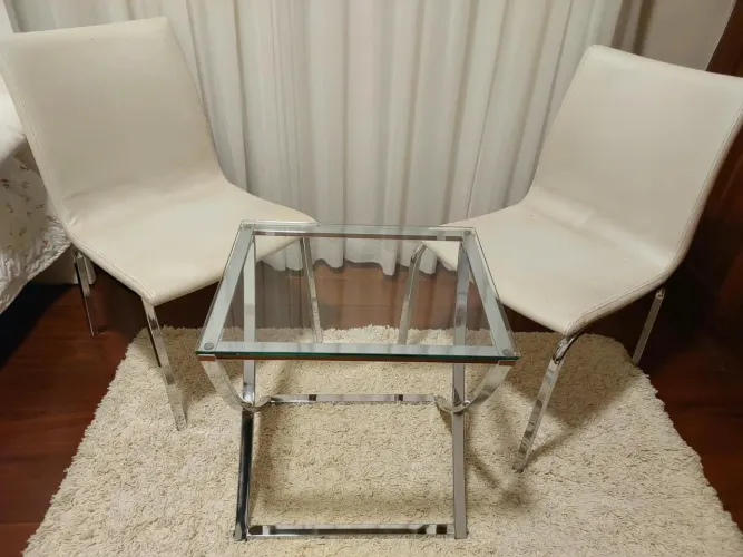 Mesa vidro com cadeiras