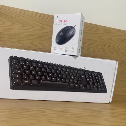 KIT TECLADO E MOUSE GOLDENTEC COM FIO