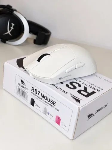 Mouse Gamer Sem Fio Smallwolf RS7 Branco - 2.4G + Bluetooth