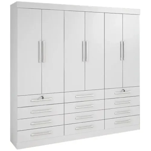 Guarda-Roupa Mônaco Casal 6 Portas 12 Gavetas - Apenas 1 Ano de Uso