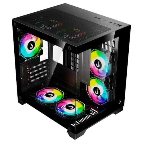 Gabinete Gamer Rise Mode Galaxy Glass M, M-ATX - Sem fans Preto
