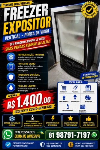 FREEZER EXPOSITOR VERTICAL PORTA DE VIDRO