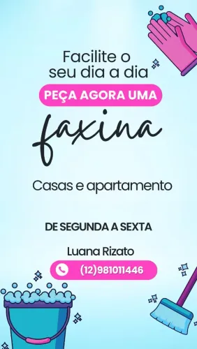 Faço faxina...de terça feira a sexta 