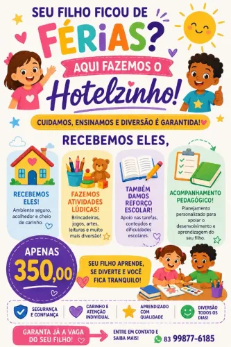 Cuidamos do seu filho enquanto vc trabalha com segurança