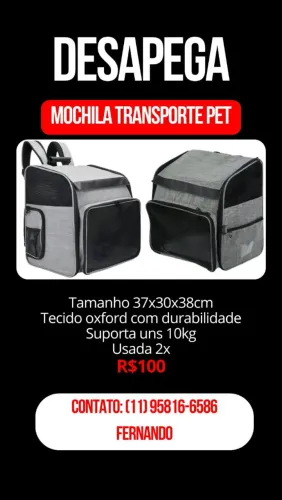Mochila transporte pet 10kg - precinho