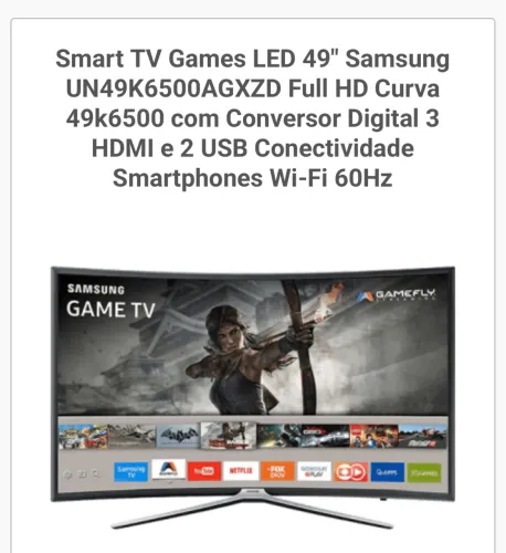 Smartv Samsung 49 polegadas -  Retirada de peças
