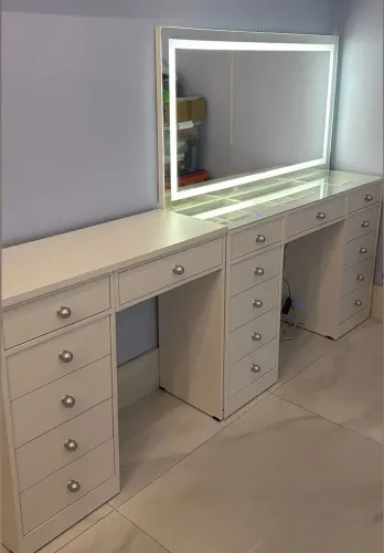 Penteadeira Front Led Com Escrivaninha Lateral