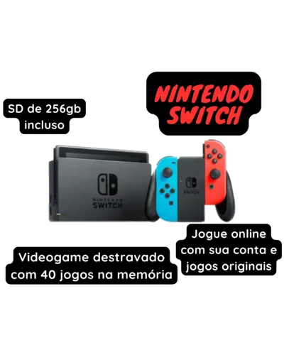 Switch V2 Destravado + SD de 256Gb