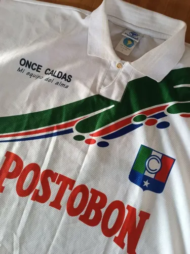 camisa original 1998 once caldas colômbia torino branca tamanho gg 1999