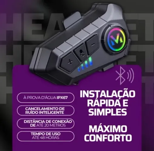 Fone de Ouvido de Capacete Moto Bluetooth Controle De Voz microfone para moto intercomunic