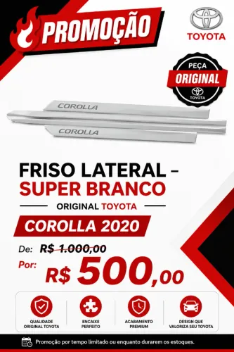 Friso Lateral Super Branco Toyota Corolla