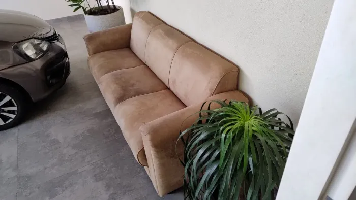 Conjunto Sofás 2 e 3 Lugares em Suede Bege