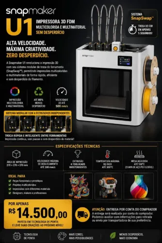 IMpressora 3D Snapmaker U1
