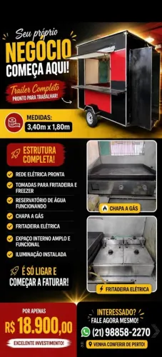 Vendo trailer em perfeito estado de conservação. Medindo 3,40 por 1,80 de comprimento