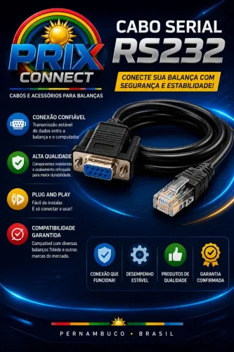 Cabo Prix Serial Toledo RS232  Balanças Prix