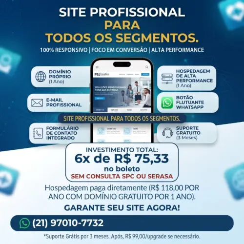 Criação de Sites prontos (parcelado no boleto bancário)