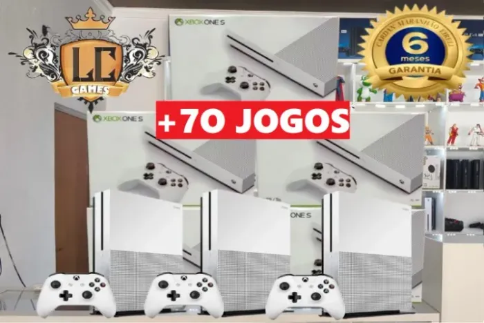 XBOX ONE S 5OOGB Ou 1TB COM 8O JOGOS TOP e O6 MES GARANTIA e BRINDES ( LOJA FISICA )