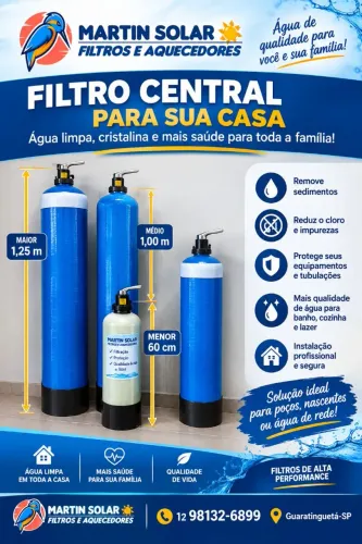 Filtro central de água.
