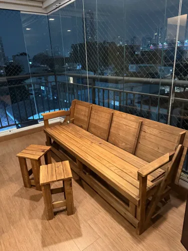 Mesa Banco 2 em 1 - Deck / Área Gourmet (8 pessoas)