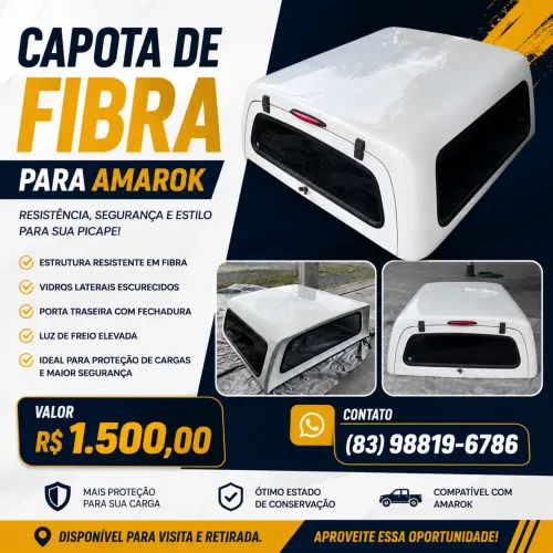CAPOTA DE FIBRA PARA VOLKSWAGEN AMAROK - R$ 1.500,00