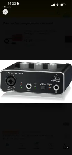Placa de audio beringher um2