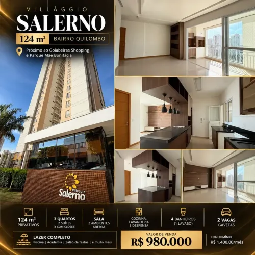 Apartamento com 3 quartos a venda no bairro Quilombo, Cuiabá-MT
