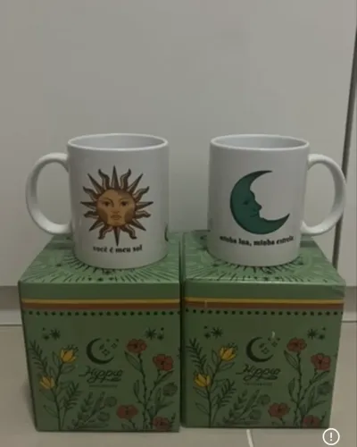 Kit 2 Canecas Sol e Lua Combinando - NOVAS