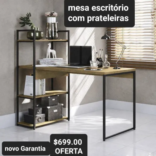 Mesa com prateleiras conjugada novo Garantia entrega hoje 