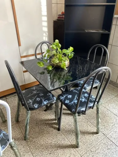 Mesa de Cozinha Pedra Preta Marmorizada Nova Entrego na Promoção