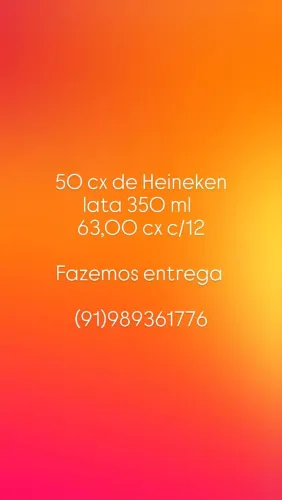50 pcts cerveja Heineken lata 350ml