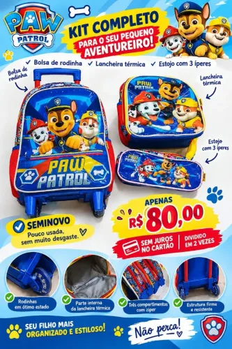 Kit completo de bolsa escolar/ semi-novo