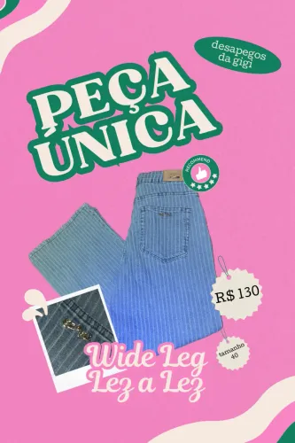 Lez a Lez WIDE LEG - Jeans Texturizado | Tamanho 40 