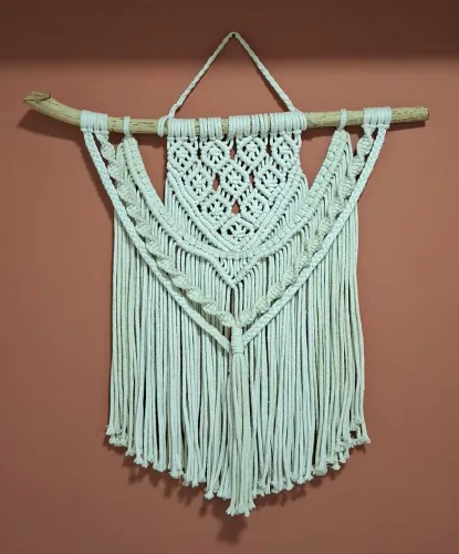 Painel de parede em macramê artesanal - Decoração boho