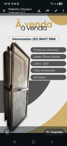 Portas perfil de aluminio com vidros