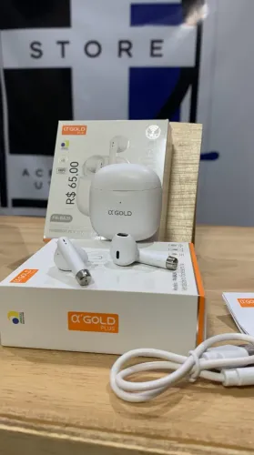 Fone de ouvido sem fio com conexão via bluetooth modelo sem borracha AGOLD