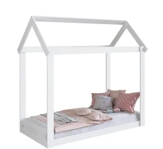 2 Camas Infantil Montessoriana Casinha Branca de chão