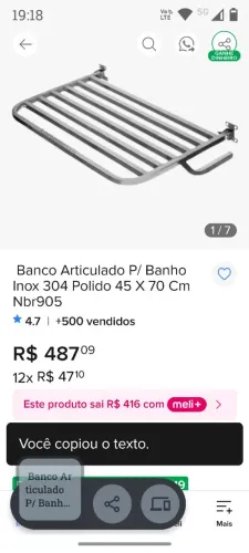 Banco articulado banho