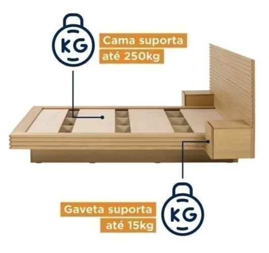 Cama casal queen semi nova 