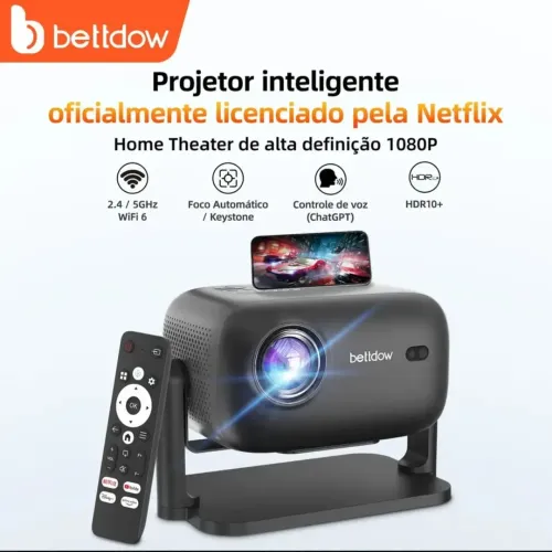 Projetor Smart Bettdow AC1060 | Full HD 1080p | ANSI | Android 13 e Netflix (Bom Estado)