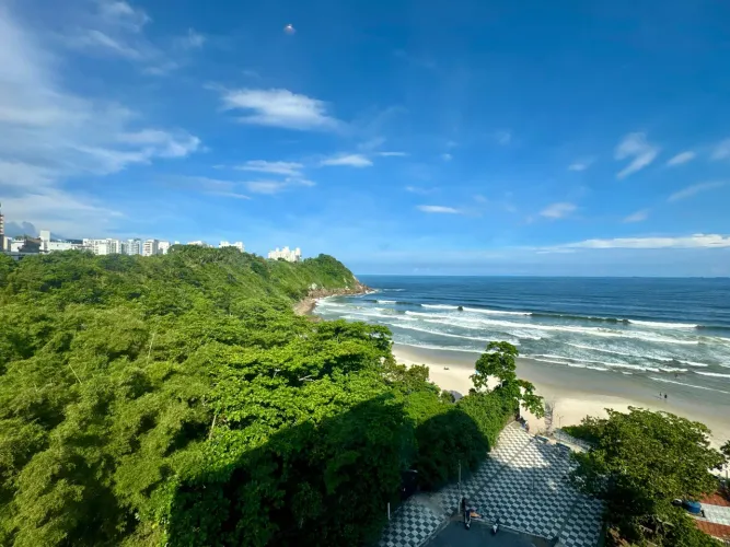 Apartamento 2 dormitórios 1 suite a beira mar à Venda no Tombo no Guarujá | Q Vista Inteli