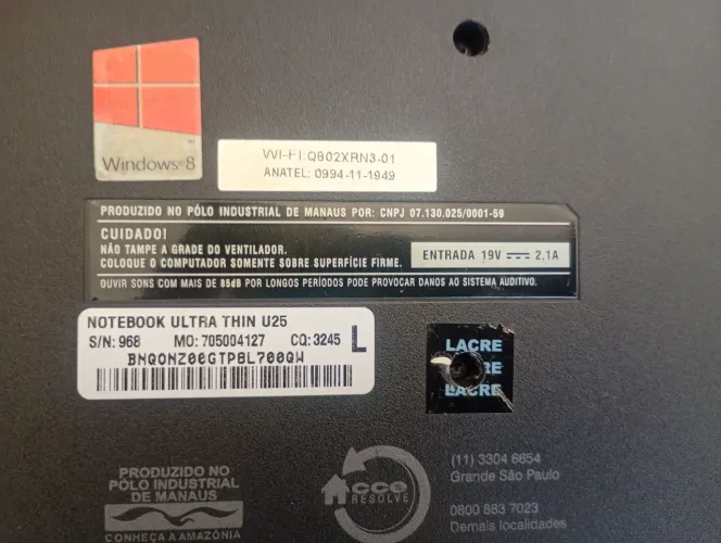 Notebook CCE/não está ligando